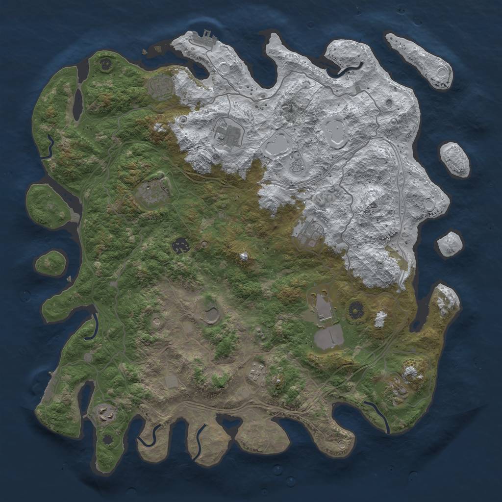 Rust Map: Procedural Map, Size: 4500, Seed: 3182217, 19 Monuments