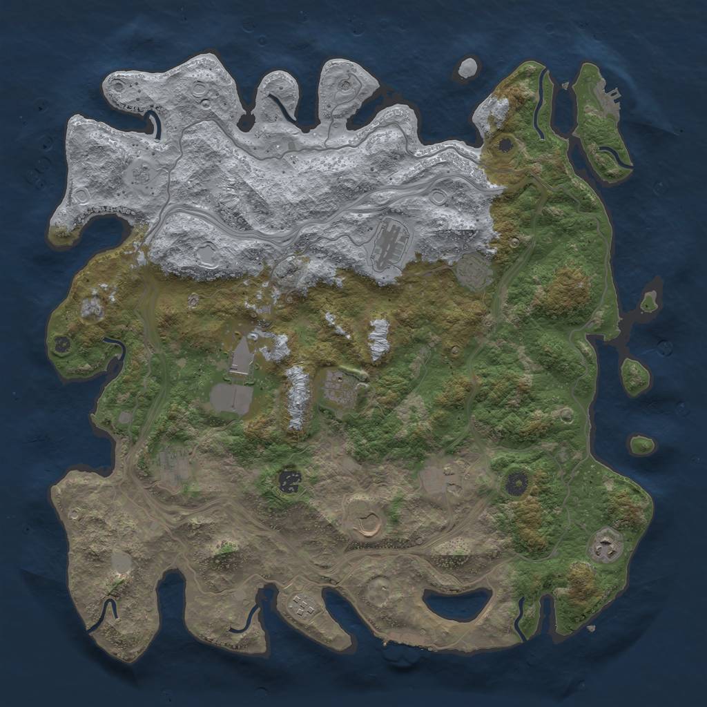 Rust Map: Procedural Map, Size: 4500, Seed: 3253488, 19 Monuments