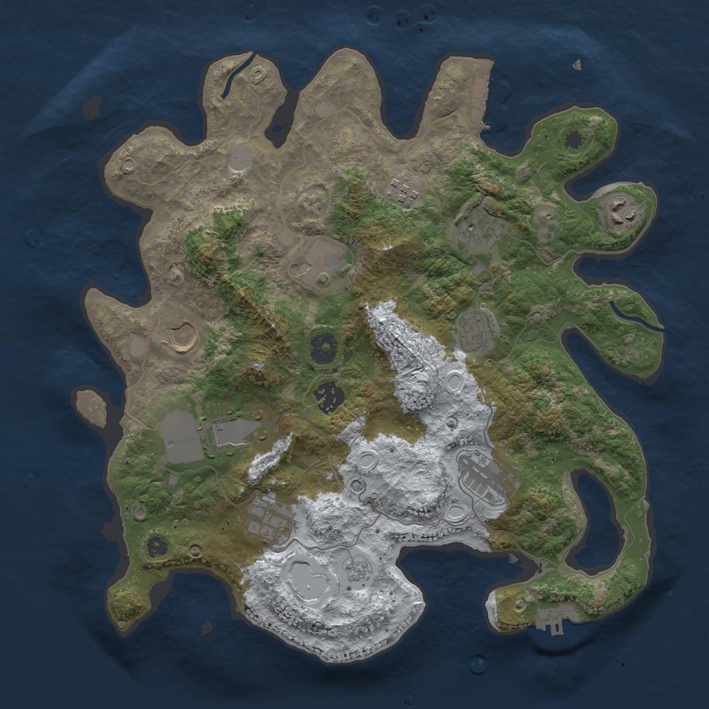 Rust Map: Procedural Map, Size: 3550, Seed: 404049, 19 Monuments