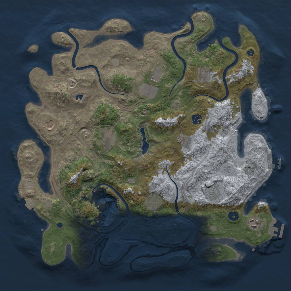 Rust Map: Procedural Map, Size: 4250, Seed: 46336, 16 Monuments