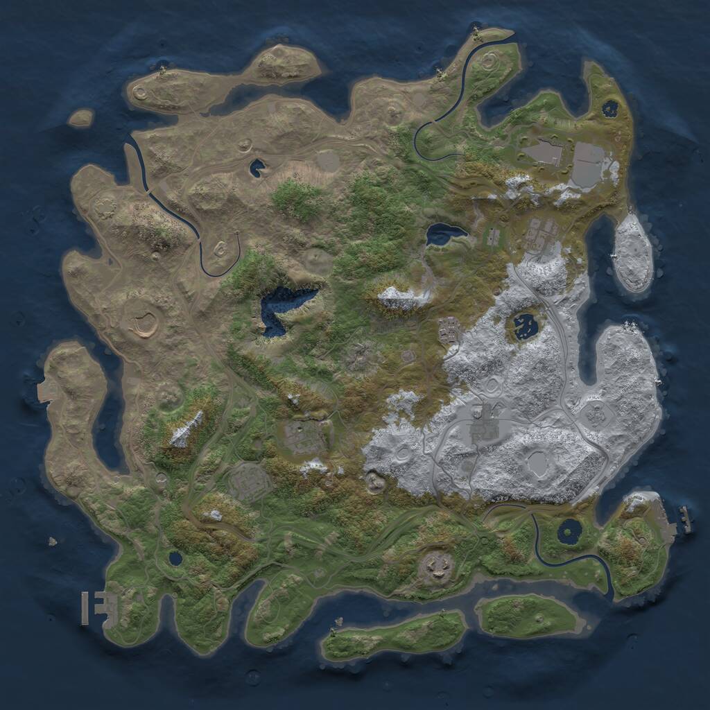 Rust Map: Procedural Map, Size: 4250, Seed: 46336, 15 Monuments