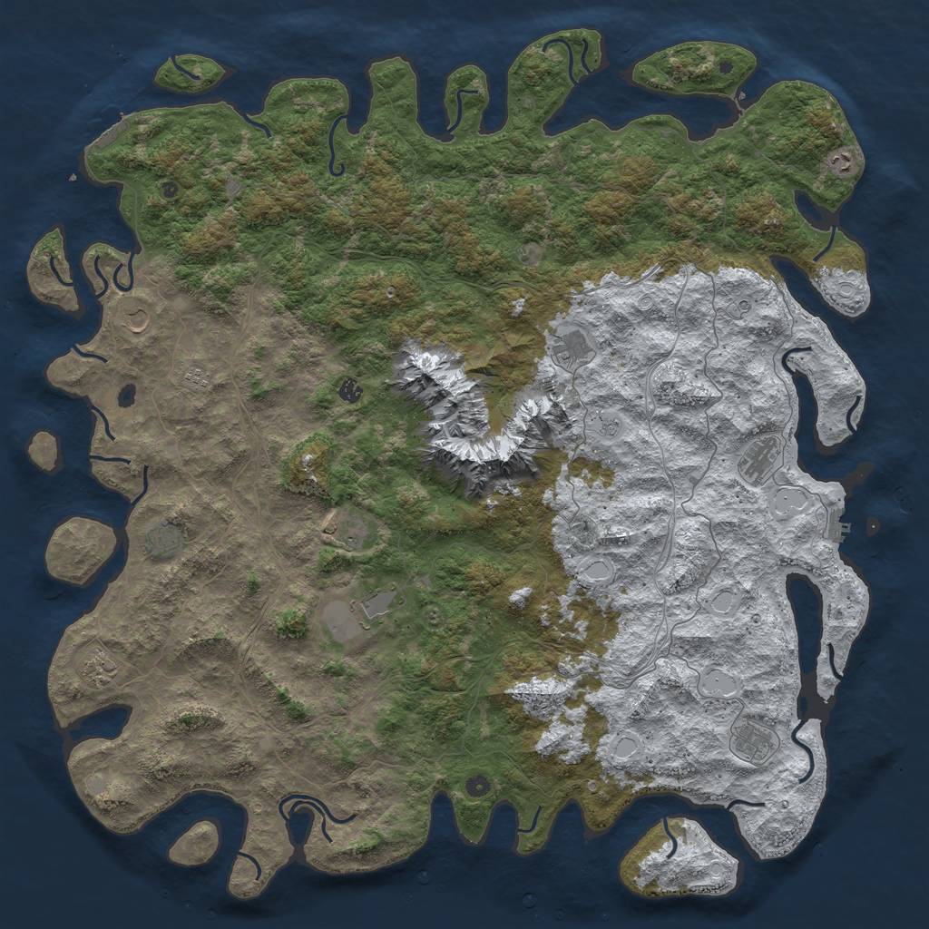 Rust Map: Procedural Map, Size: 6000, Seed: 41363, 20 Monuments