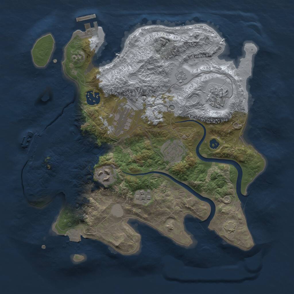 Rust Map: Procedural Map, Size: 3000, Seed: 119856237, 12 Monuments