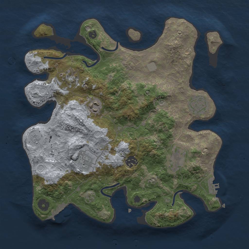 Rust Map: Procedural Map, Size: 3200, Seed: 4728217, 13 Monuments