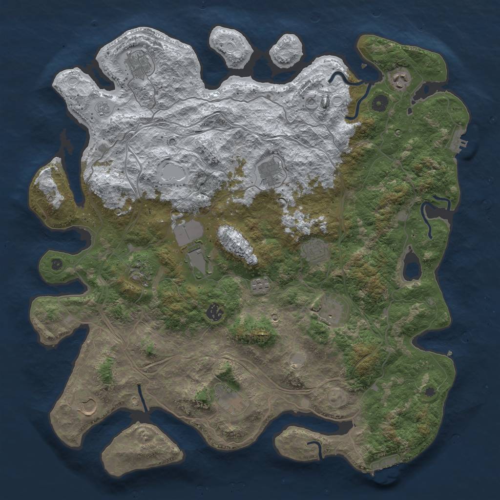 Rust Map: Procedural Map, Size: 4500, Seed: 5087666, 20 Monuments