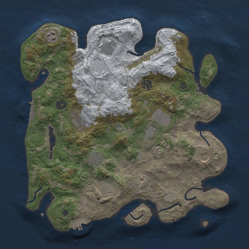 Rust Map: Procedural Map, Size: 3550, Seed: 130241, 18 Monuments