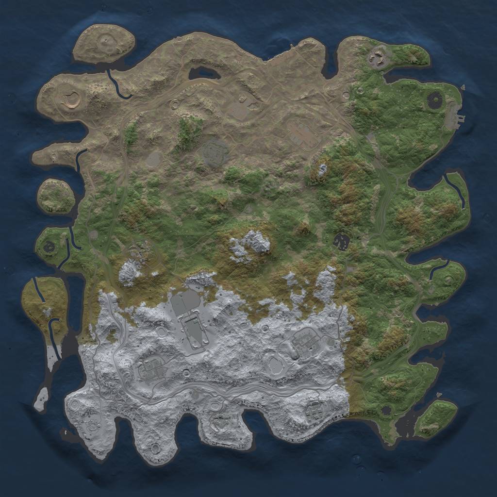Rust Map: Procedural Map, Size: 4500, Seed: 1166140, 20 Monuments