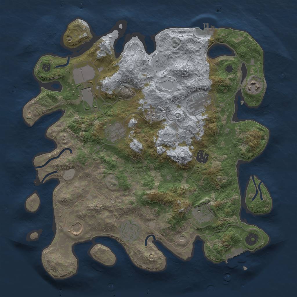 Rust Map: Procedural Map, Size: 3550, Seed: 165604, 18 Monuments