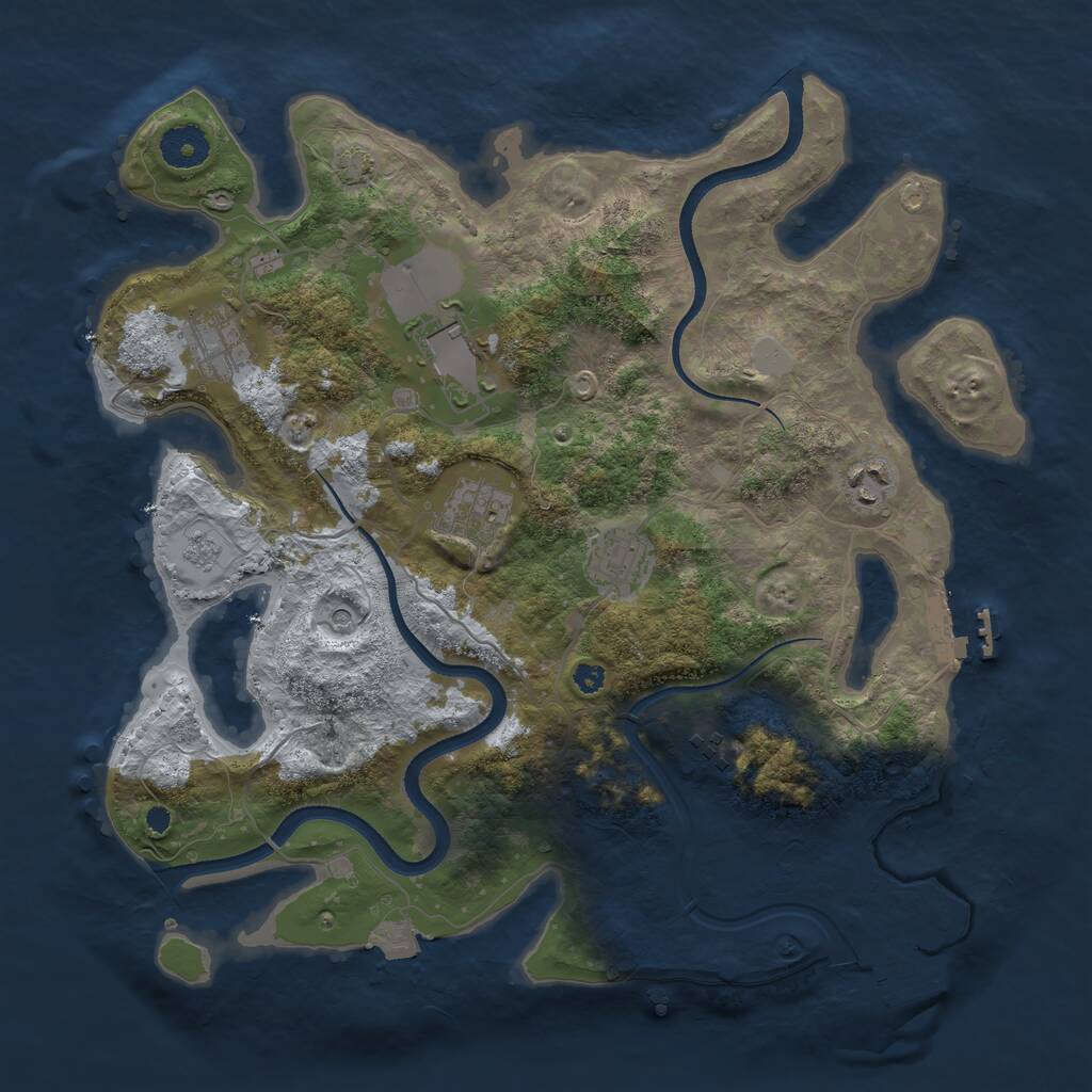 Rust Map: Procedural Map, Size: 3550, Seed: 176950, 12 Monuments