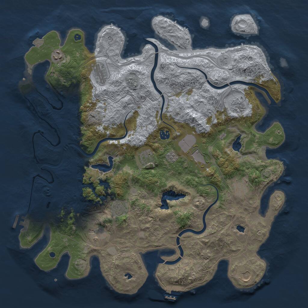 Rust Map: Procedural Map, Size: 4500, Seed: 1486376, 17 Monuments