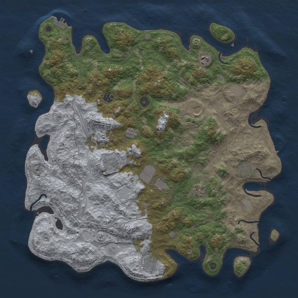 Rust Map: Procedural Map, Size: 4500, Seed: 3545319, 19 Monuments