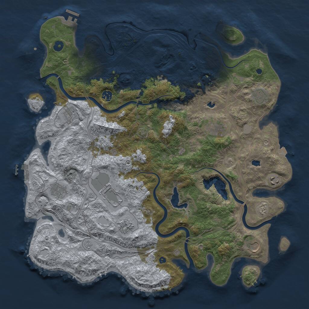 Rust Map: Procedural Map, Size: 4500, Seed: 3545319, 16 Monuments