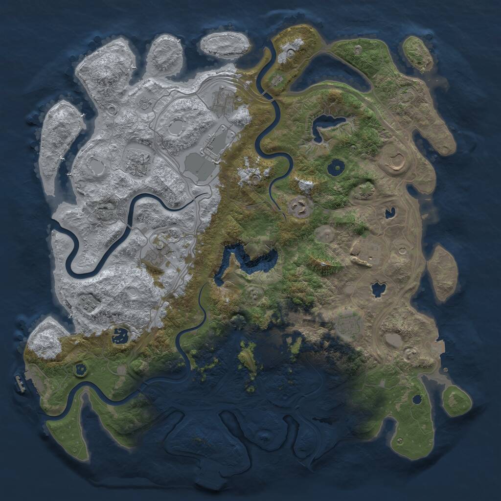 Rust Map: Procedural Map, Size: 4500, Seed: 4612626, 17 Monuments