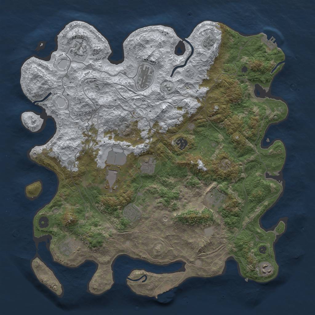 Rust Map: Procedural Map, Size: 4250, Seed: 1291816, 19 Monuments