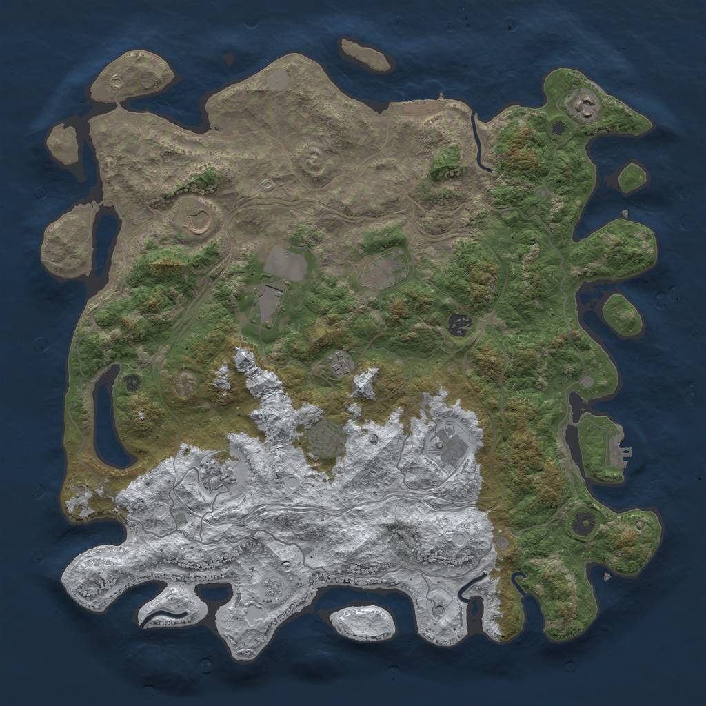 Rust Map: Procedural Map, Size: 4500, Seed: 5496407, 18 Monuments