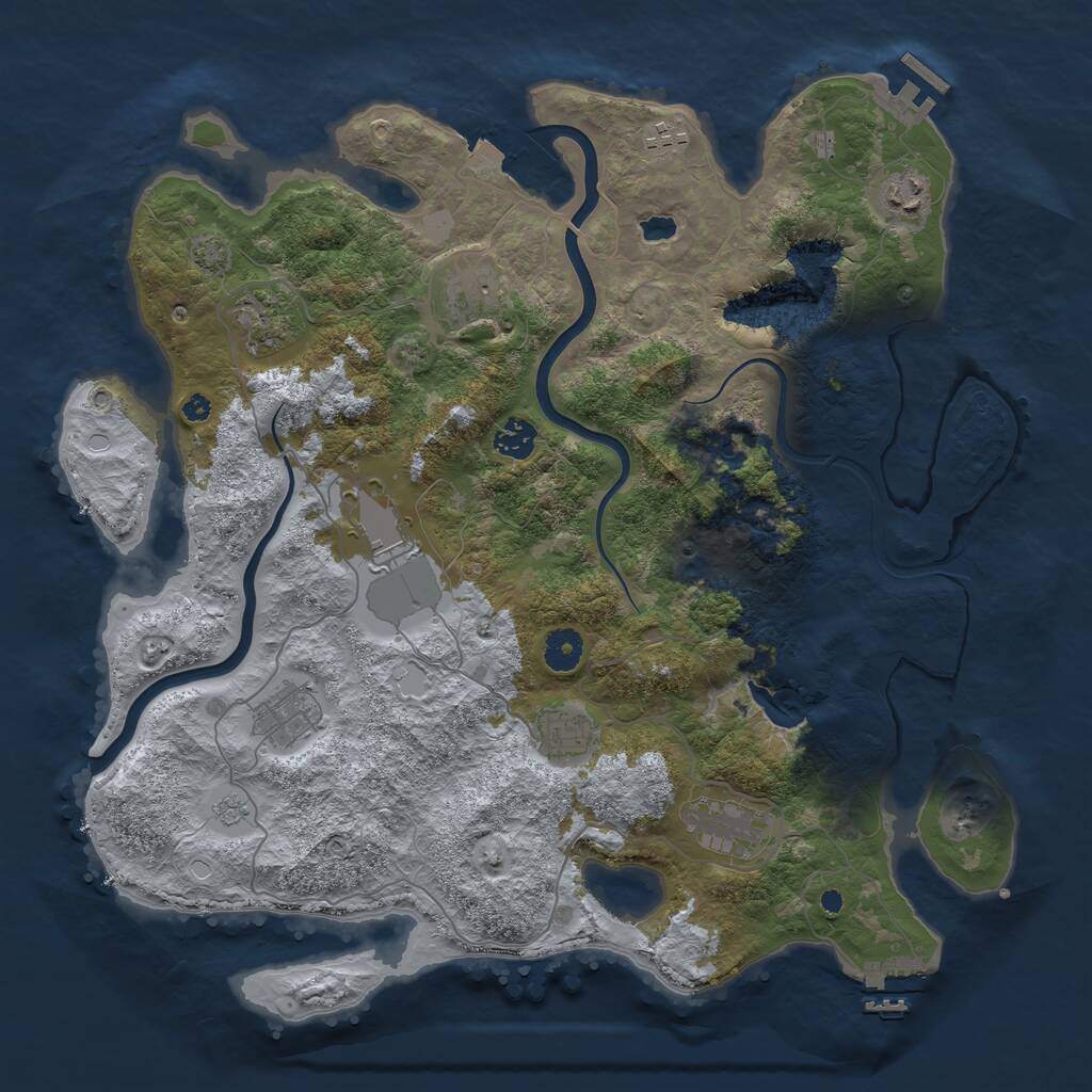 Rust Map: Procedural Map, Size: 4000, Seed: 1847425647, 15 Monuments