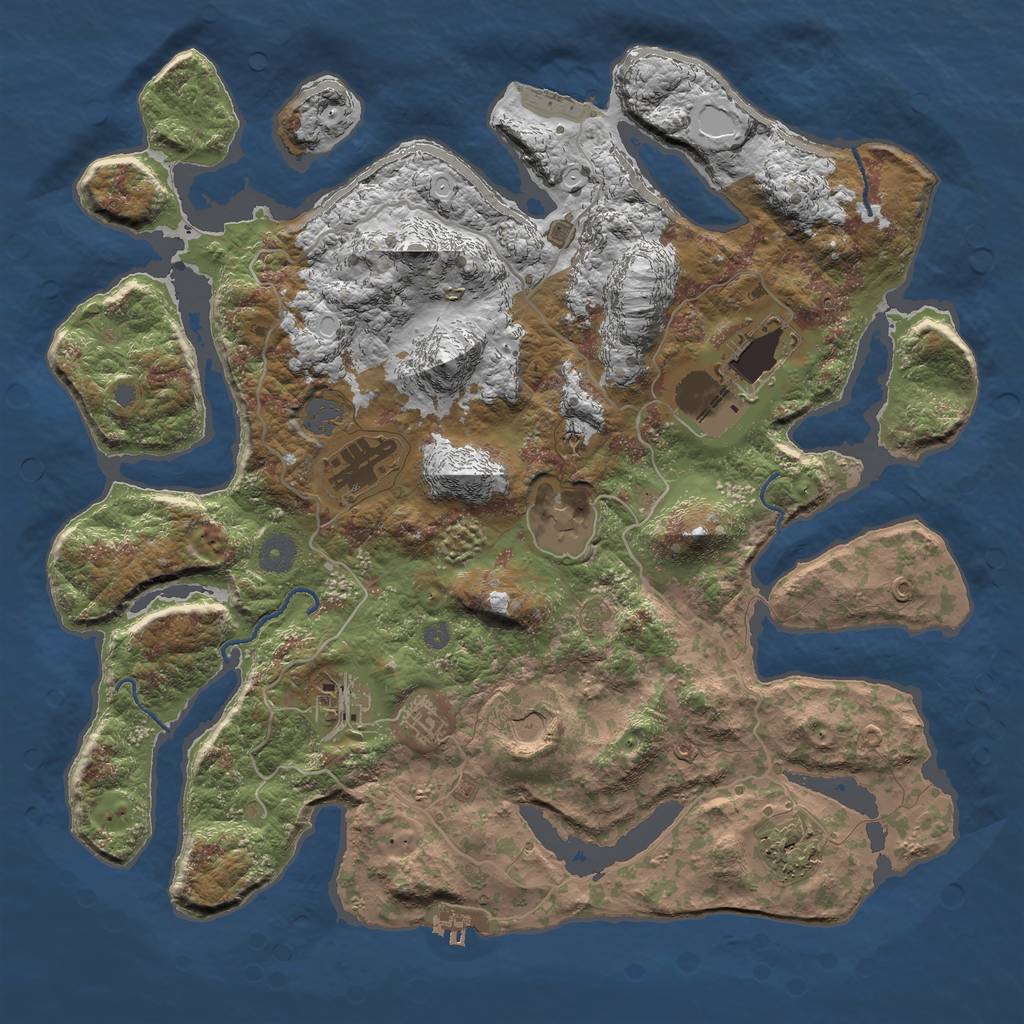 Rust Map: Procedural Map, Size: 4000, Seed: 254, 14 Monuments