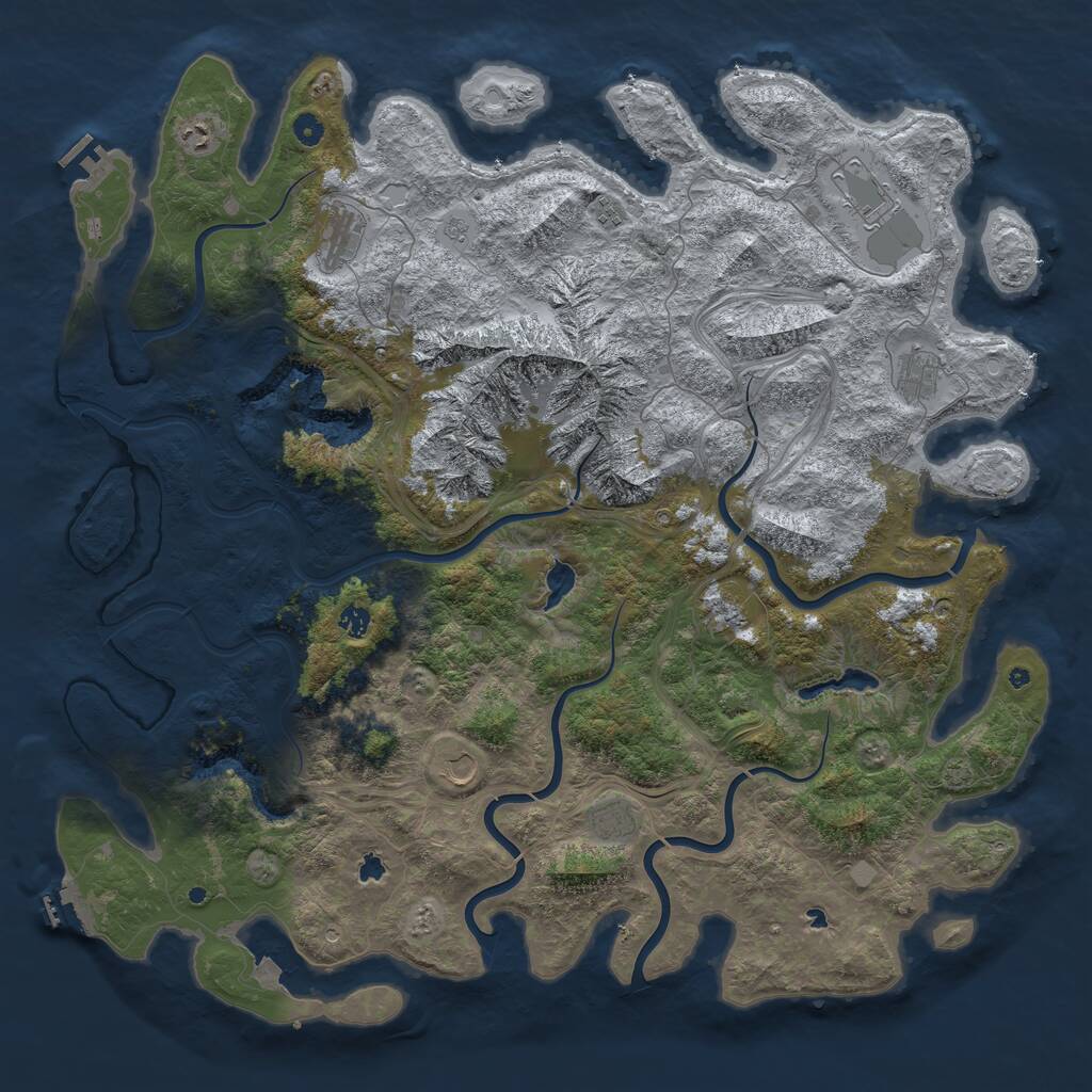Rust Map: Procedural Map, Size: 5250, Seed: 69, 15 Monuments