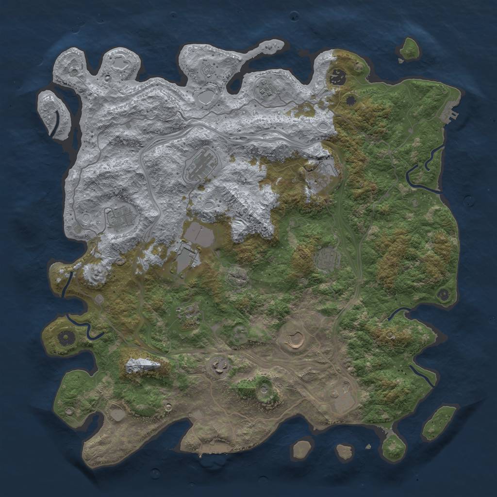 Rust Map: Procedural Map, Size: 4500, Seed: 541955, 18 Monuments