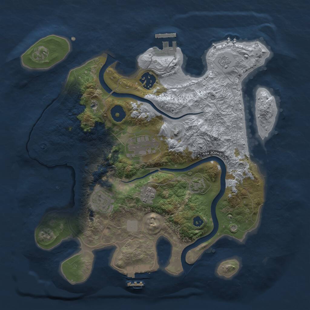 Rust Map: Procedural Map, Size: 3000, Seed: 37931, 10 Monuments