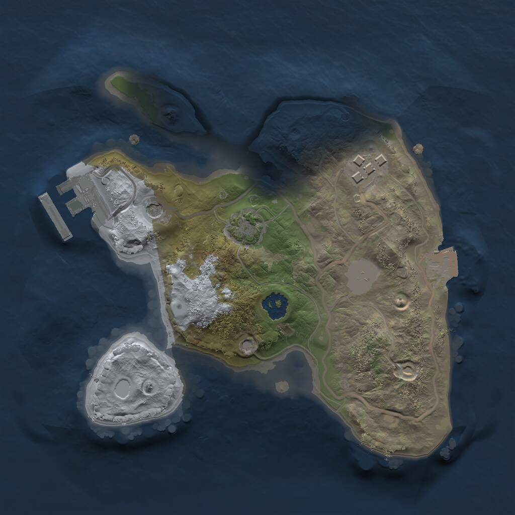 Rust Map: Procedural Map, Size: 2000, Seed: 57627, 5 Monuments