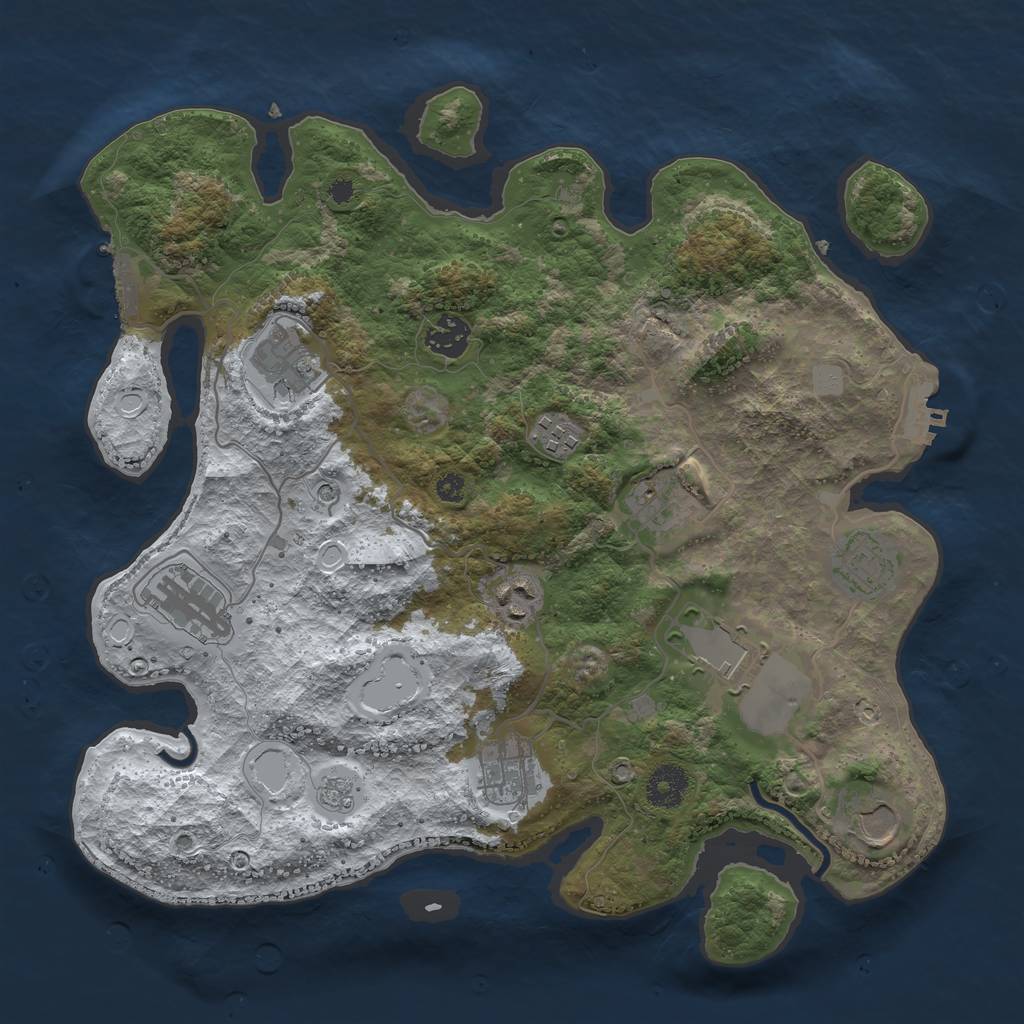 Rust Map: Procedural Map, Size: 3550, Seed: 652640, 19 Monuments