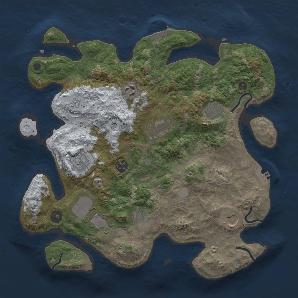 Rust Map: Procedural Map, Size: 3550, Seed: 246836, 17 Monuments