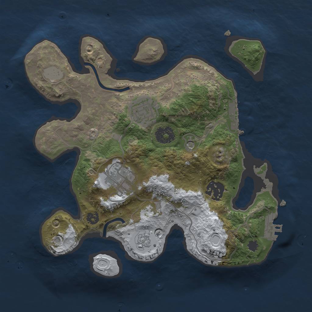 Rust Map: Procedural Map, Size: 2500, Seed: 5482613, 12 Monuments