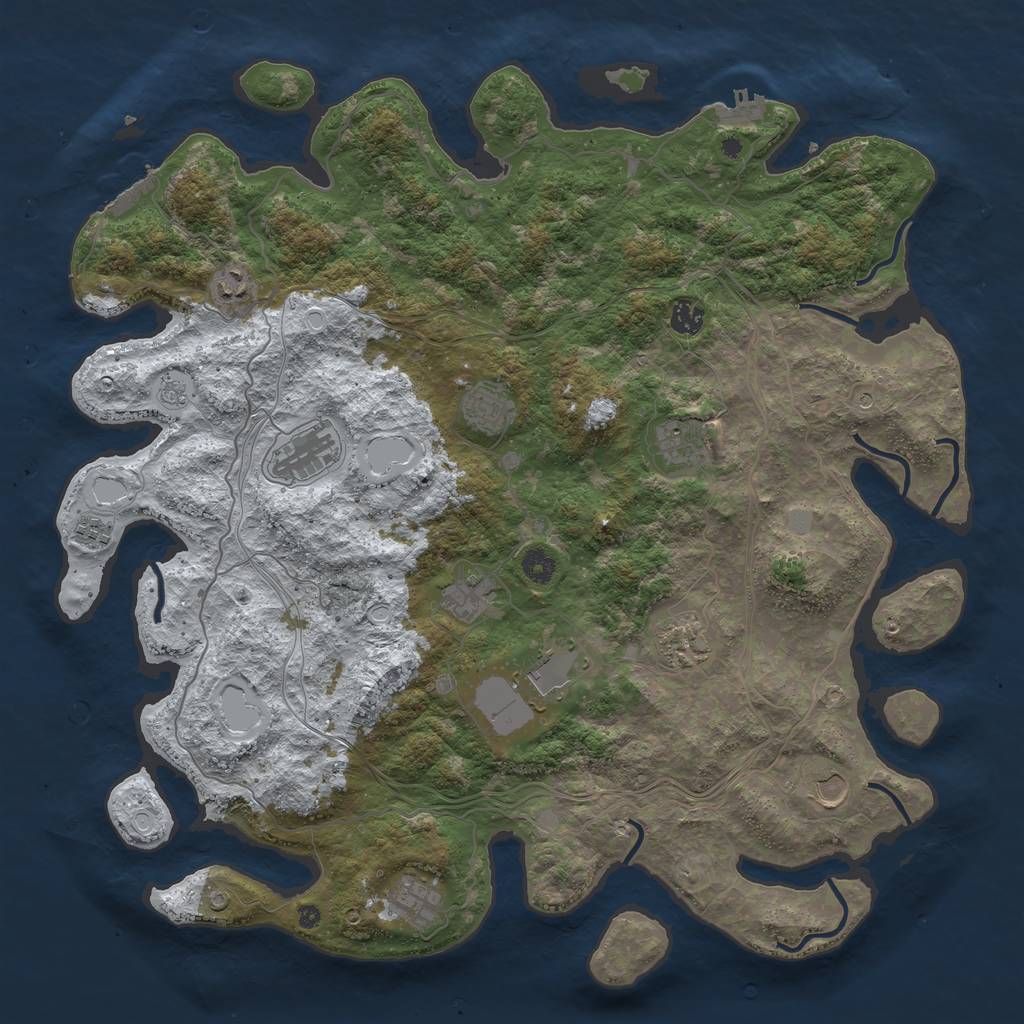 Rust Map: Procedural Map, Size: 4500, Seed: 5796861, 20 Monuments