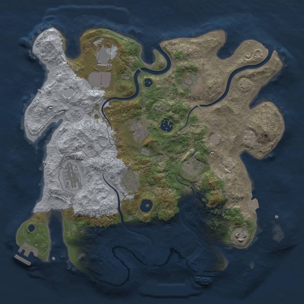 Rust Map: Procedural Map, Size: 3550, Seed: 502140, 15 Monuments