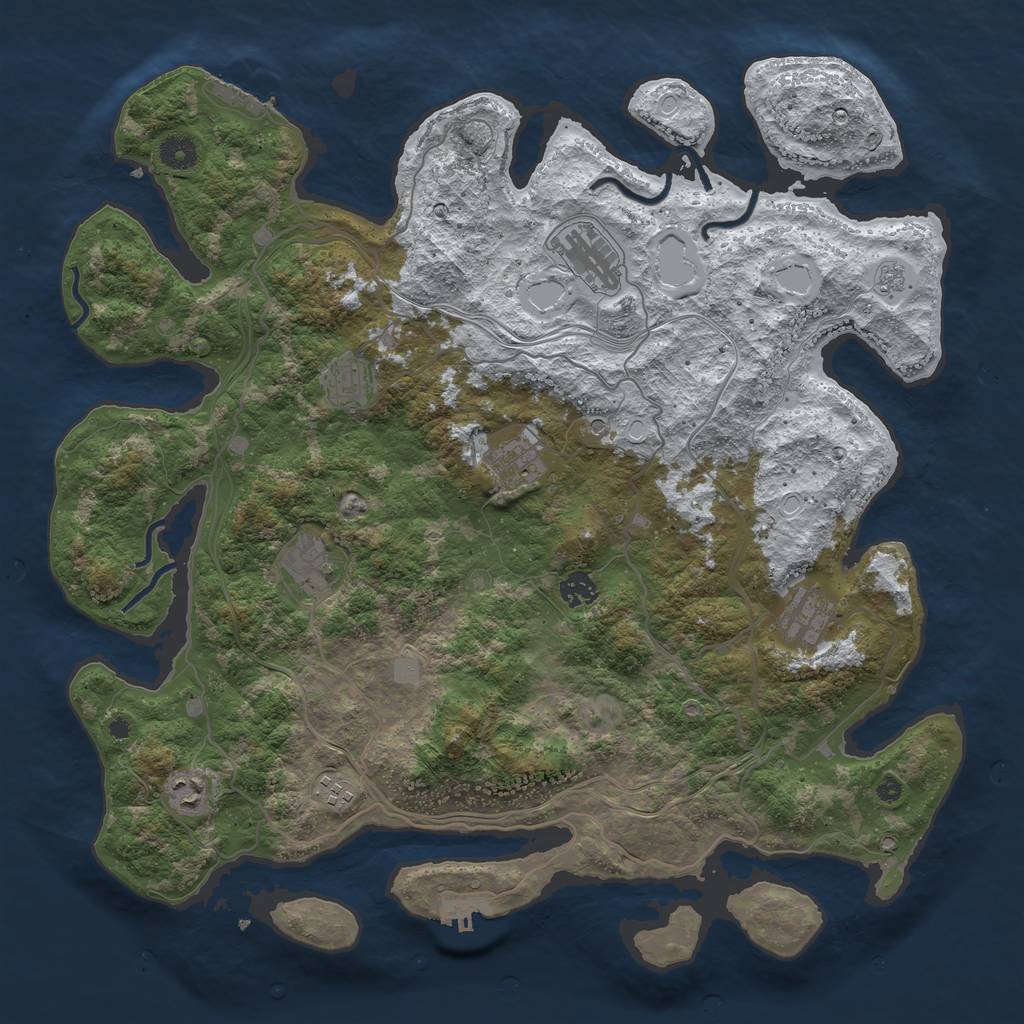 Rust Map: Procedural Map, Size: 4250, Seed: 2847496, 17 Monuments