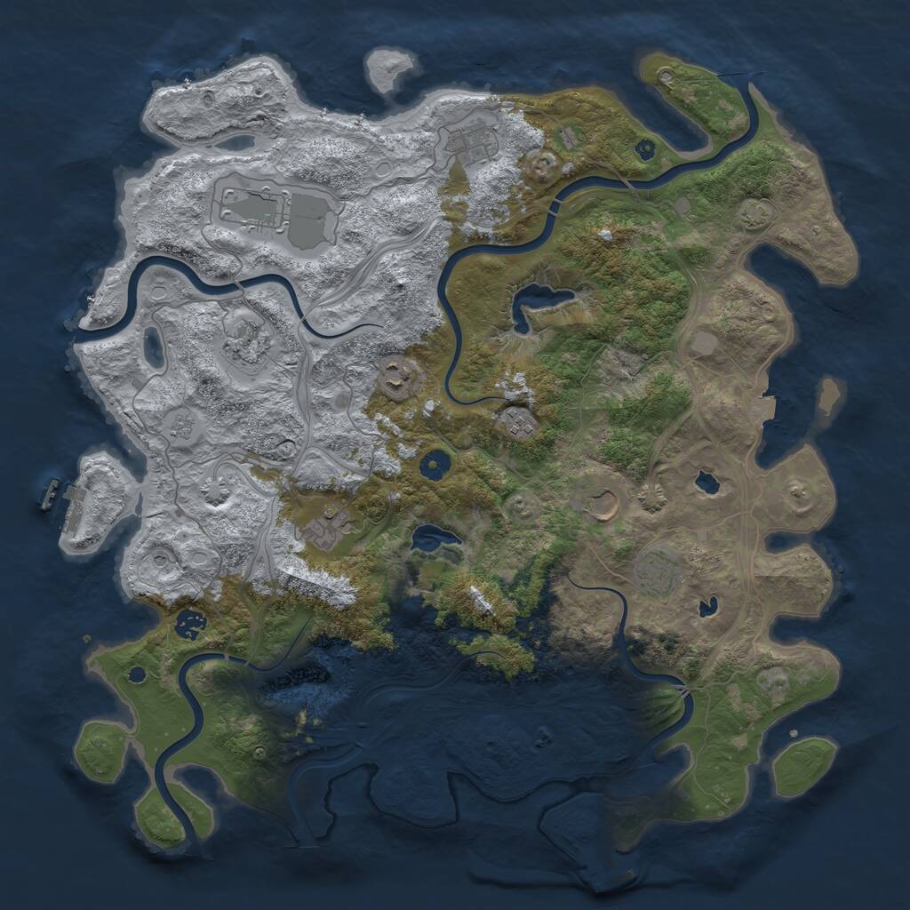 Rust Map: Procedural Map, Size: 4500, Seed: 2556220, 15 Monuments