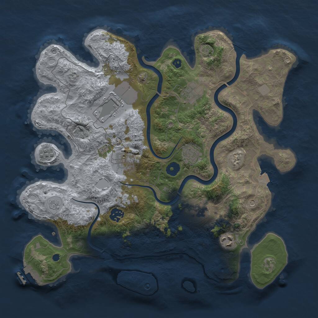 Rust Map: Procedural Map, Size: 3550, Seed: 133611, 13 Monuments