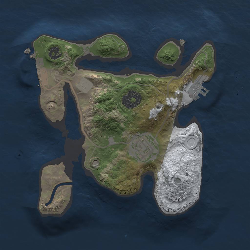 Rust Map: Procedural Map, Size: 2000, Seed: 67385, 8 Monuments