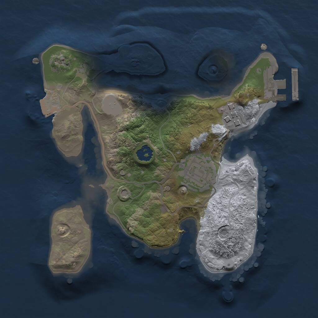 Rust Map: Procedural Map, Size: 2000, Seed: 67385, 4 Monuments