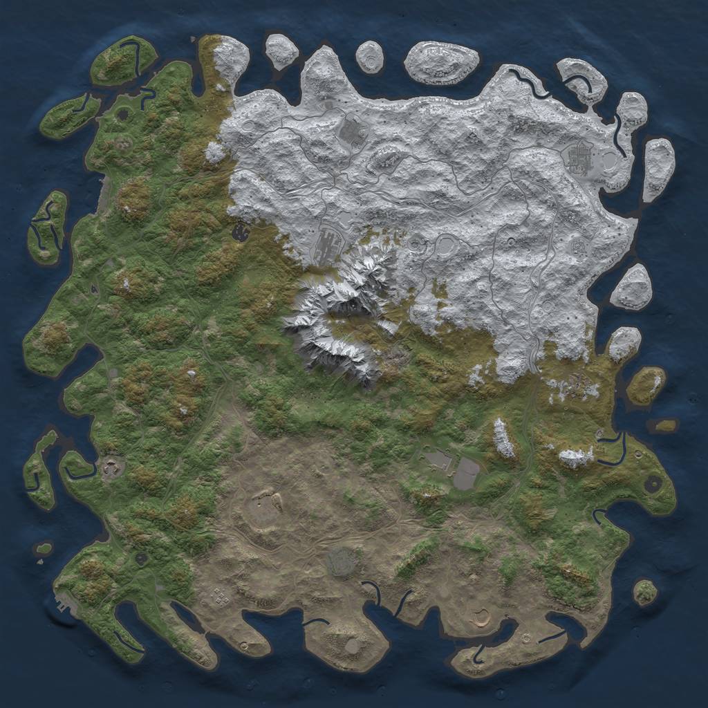 Rust Map: Procedural Map, Size: 6000, Seed: 978617, 20 Monuments