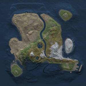 Thumbnail Rust Map: Procedural Map, Size: 2500, Seed: 4, 7 Monuments