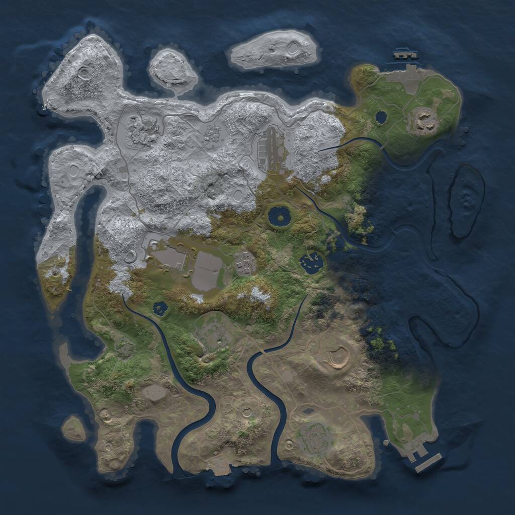 Rust Map: Procedural Map, Size: 3550, Seed: 802196, 15 Monuments