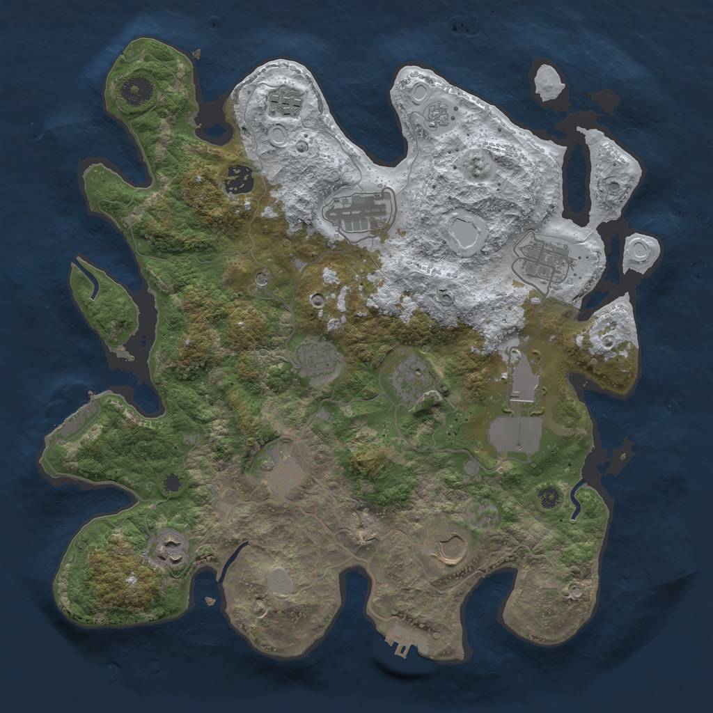 Rust Map: Procedural Map, Size: 3550, Seed: 170649, 19 Monuments