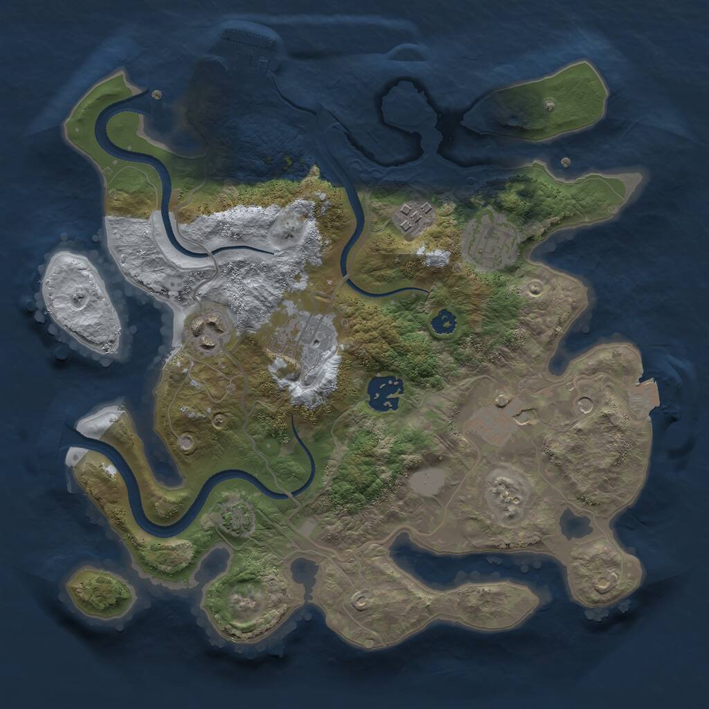 Rust Map: Procedural Map, Size: 2900, Seed: 1234567, 10 Monuments