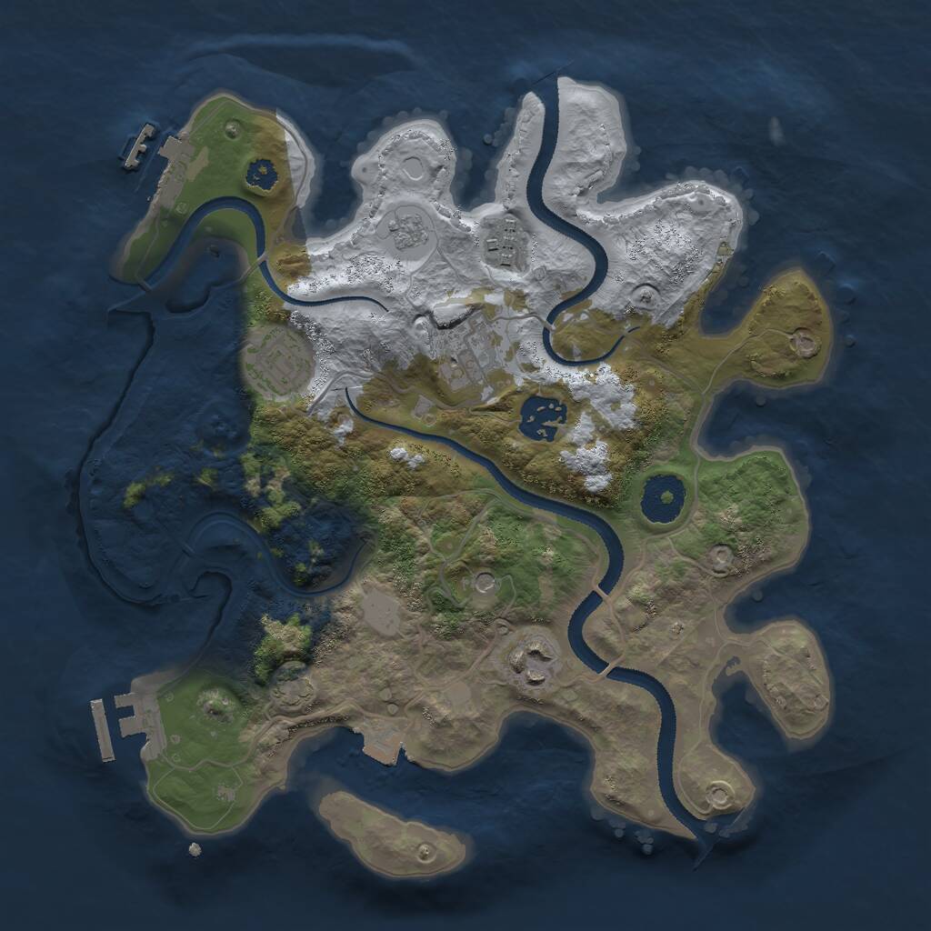 Rust Map: Procedural Map, Size: 3000, Seed: 828736545, 11 Monuments
