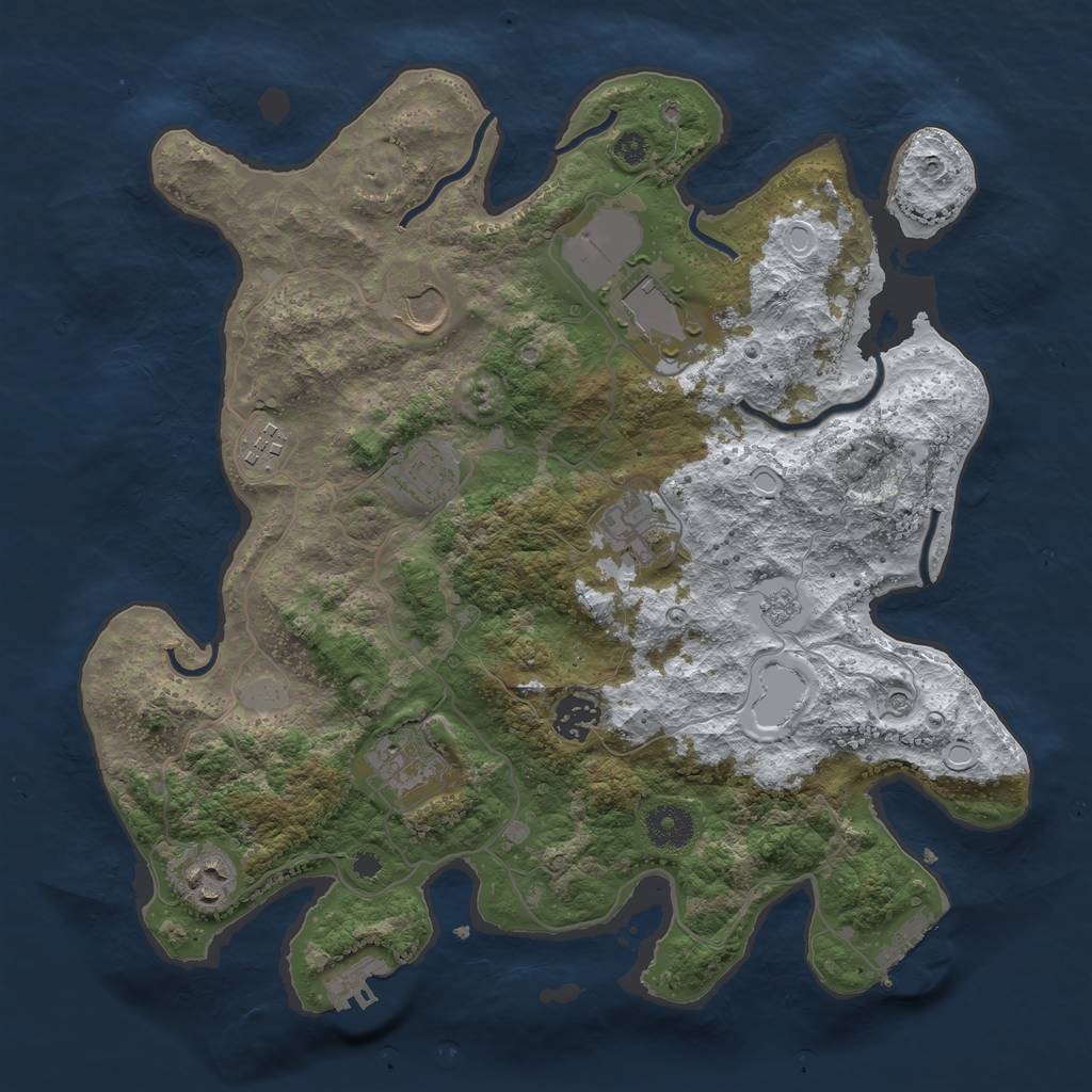 Rust Map: Procedural Map, Size: 3550, Seed: 140410, 17 Monuments