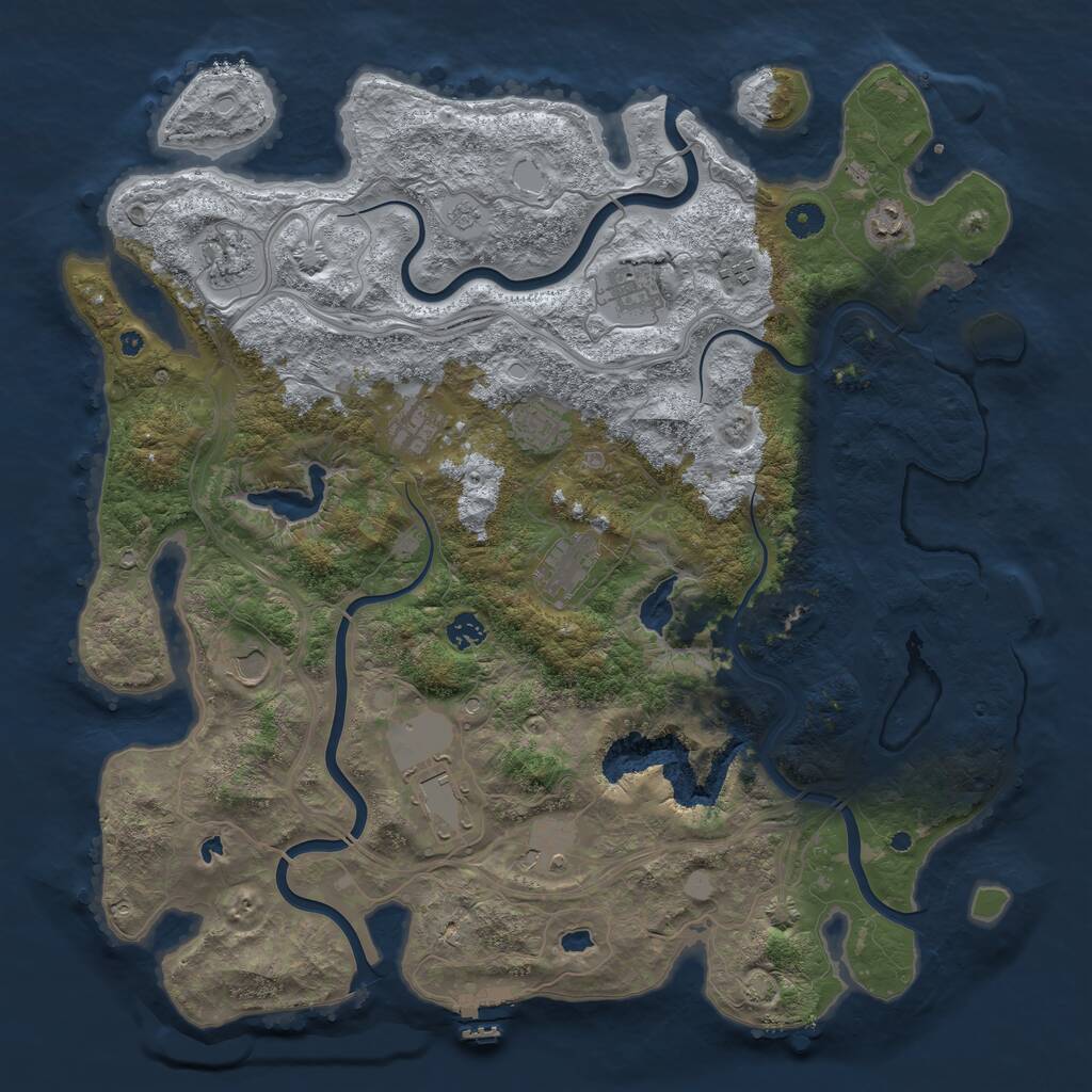 Rust Map: Procedural Map, Size: 4500, Seed: 39194, 17 Monuments