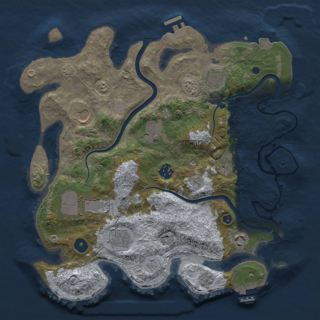 Rust Map: Procedural Map, Size: 3500, Seed: 987140, 15 Monuments