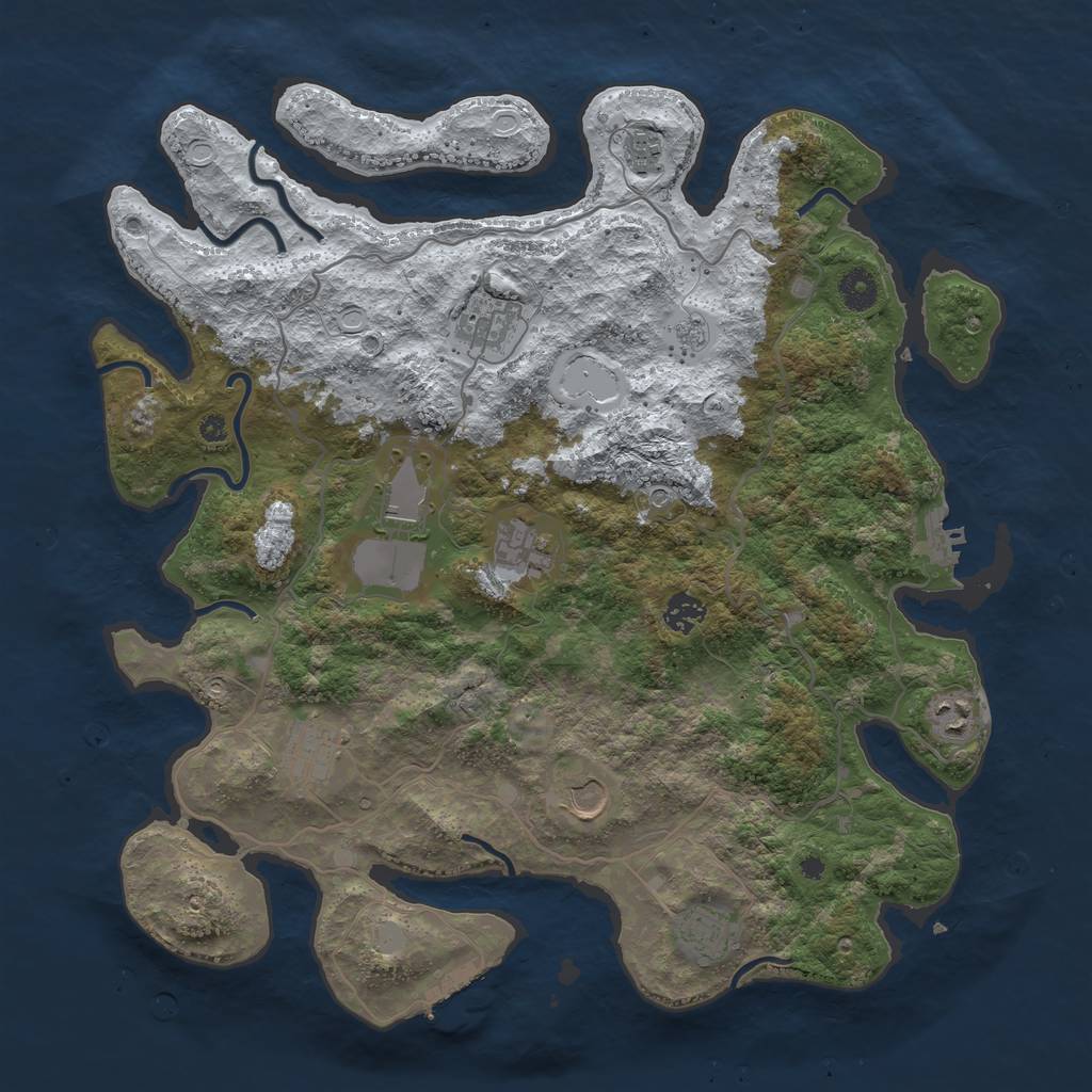 Rust Map: Procedural Map, Size: 4050, Seed: 1892796860, 18 Monuments