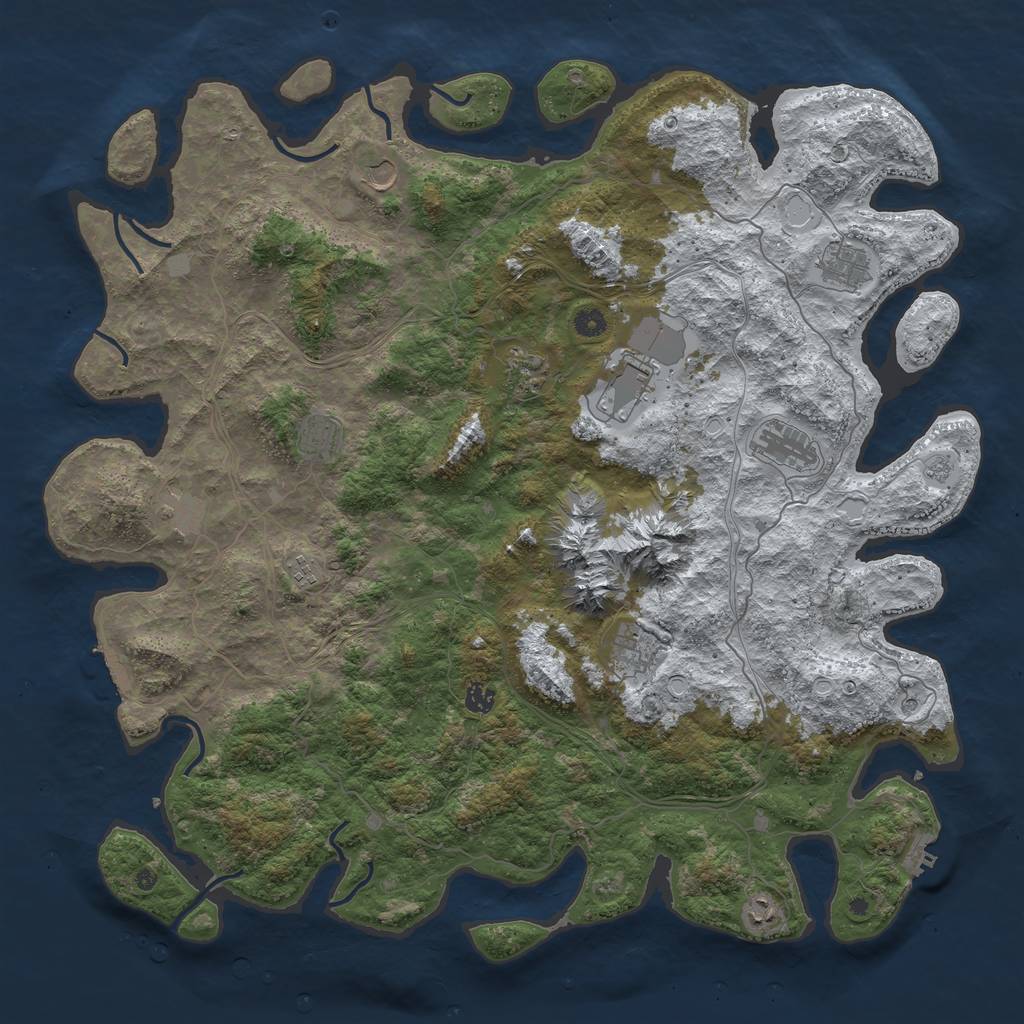 Rust Map: Procedural Map, Size: 5000, Seed: 371906, 20 Monuments