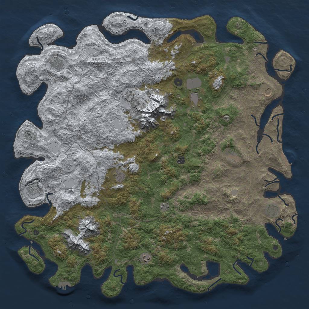 Rust Map: Procedural Map, Size: 5500, Seed: 1003849026, 20 Monuments