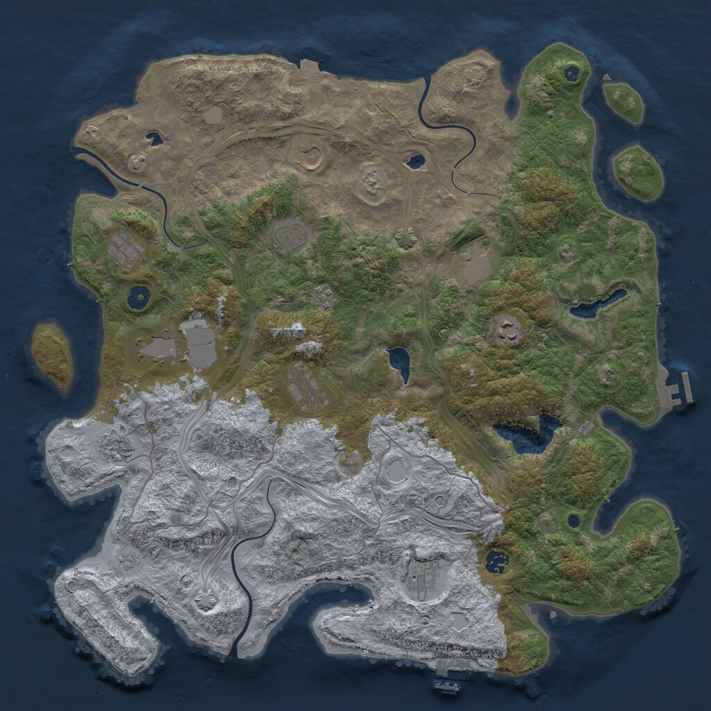 Rust Map: Procedural Map, Size: 4599, Seed: 2147483647, 17 Monuments