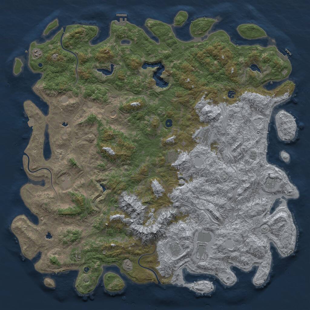 Rust Map: Procedural Map, Size: 6000, Seed: 119793, 17 Monuments