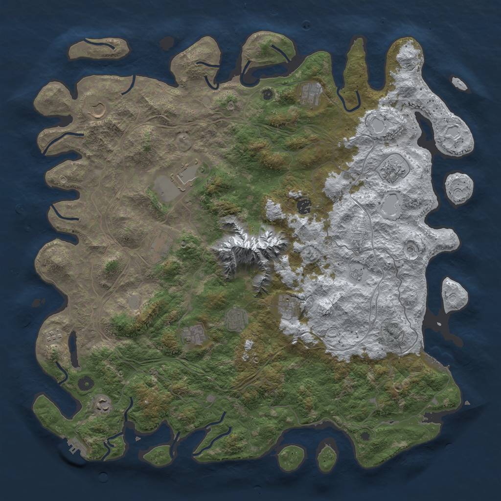 Rust Map: Procedural Map, Size: 5000, Seed: 2483616, 20 Monuments